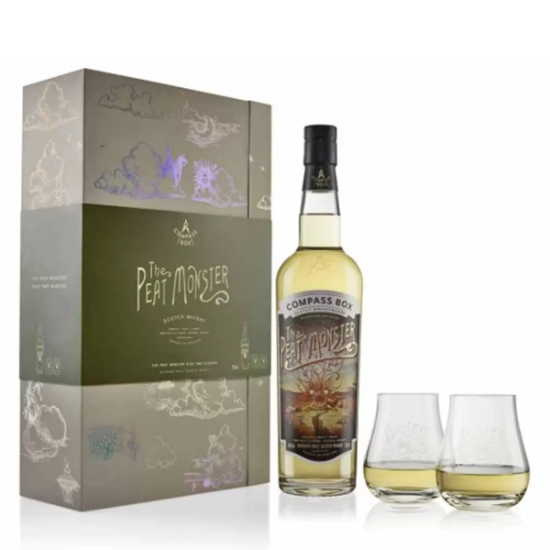 Picture of Compass Box THE PEAT MONSTER with 2 glasses